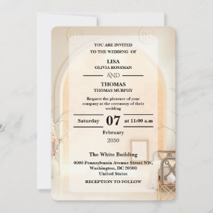 Convite de Casamento Luxo Ivory Cloud Dancer