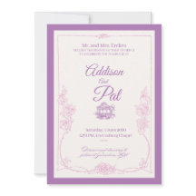 Convite de casamento Luxo Lilás Claro