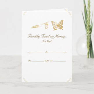 Convite de Casamento Luxuoso Branco e Dourado