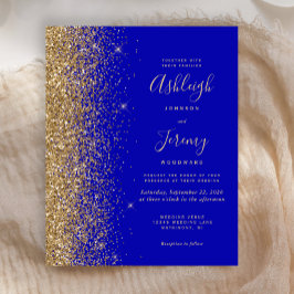 Convite de Casamento Luxuoso com Brilho Azul Real