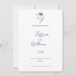 convite de casamento luxuoso com rosas azuis empoe