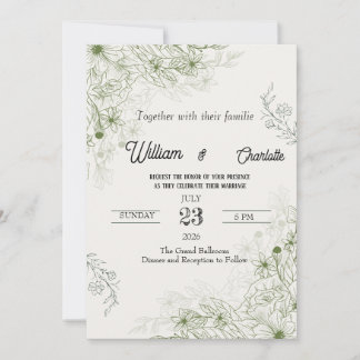 Convite de Casamento Luxuoso e Elegante | Moderno