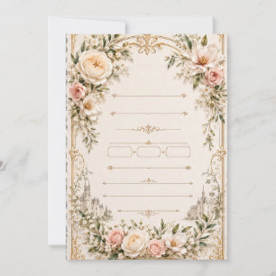Convite de Casamento Luxuoso em Botânica Vintage