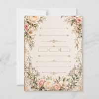Convite de Casamento Luxuoso em Botânica Vintage