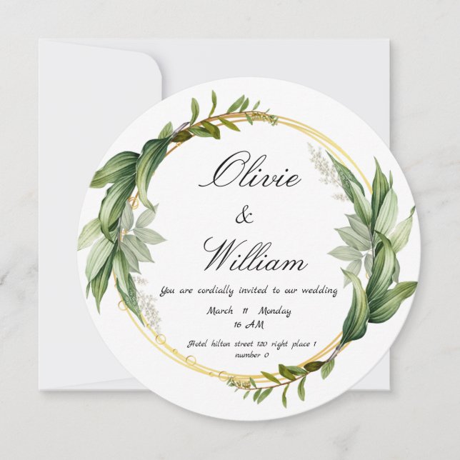 Convite de casamento Luxury New Card (Frente)
