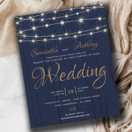 Convite de Casamento Luzes de Corda Marinha Orçame