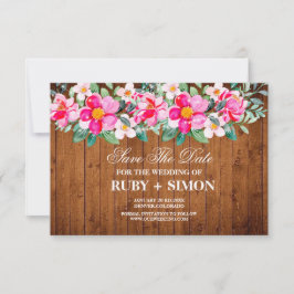 Convite de Casamento Luzes Florais Rosa Madeira Rú