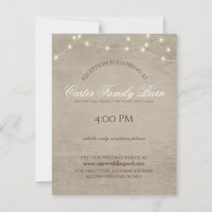 Convite de Casamento Luzes Rústicas e Detalhes de 