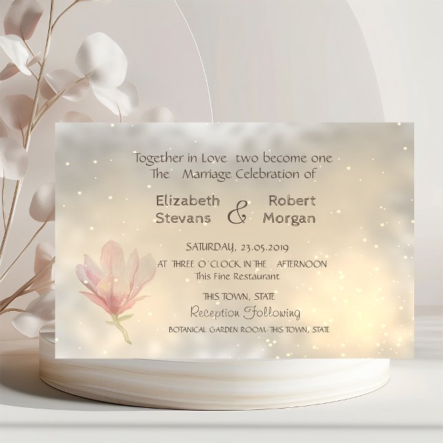 Convite de Casamento Magnólia Chic Elegante (Criador carregado)