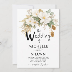 Convite de Casamento Magnólia Elegante Floral