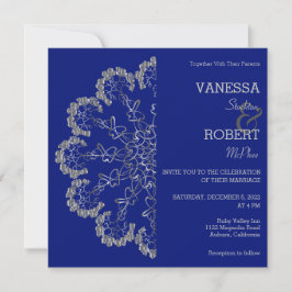 Convite de Casamento Mandala Floral Prata Elegante