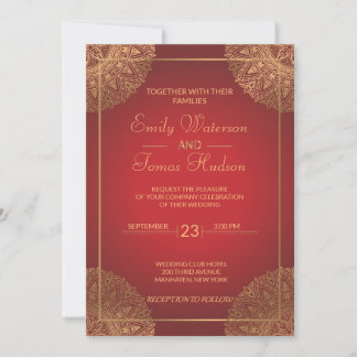 Convite de Casamento Mandala Gold