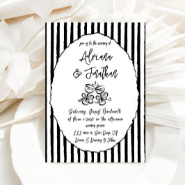 Convite de Casamento Manuscrito Preto e Branco