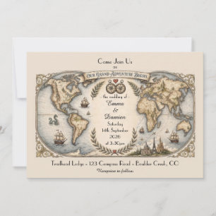 Convite de Casamento Mapa Mundial