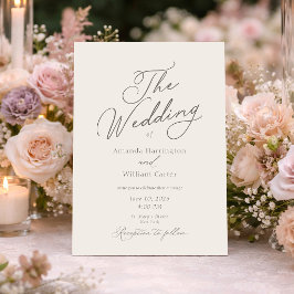 Convite de Casamento Marfim Minimalista Elegante