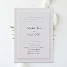 Convite de Casamento Marfim Moderno Clássico Elega