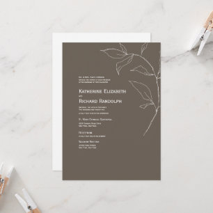 Convite de Casamento Marrom Moderno para Dois Loca
