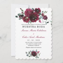Convite de casamento marsala em espanhol convite