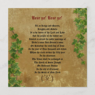 Convite de casamento medieval