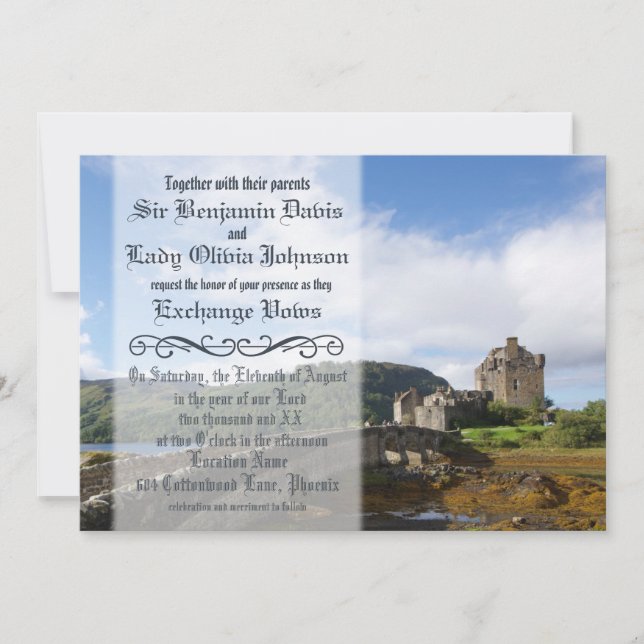 Convite de Casamento Medieval (Frente)