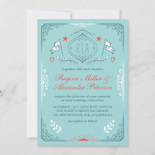 Convite de Casamento Medieval Vintage Vitoriano