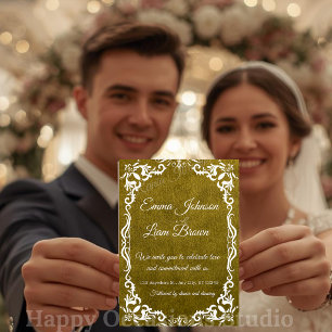 Convite de Casamento Mexicano Verde Rústico