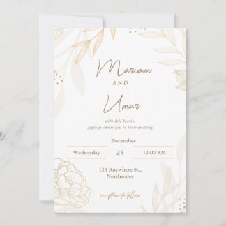 Convite de Casamento Minimal Chic – Modelo Editáve