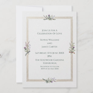 Convite de Casamento Minimal Heather