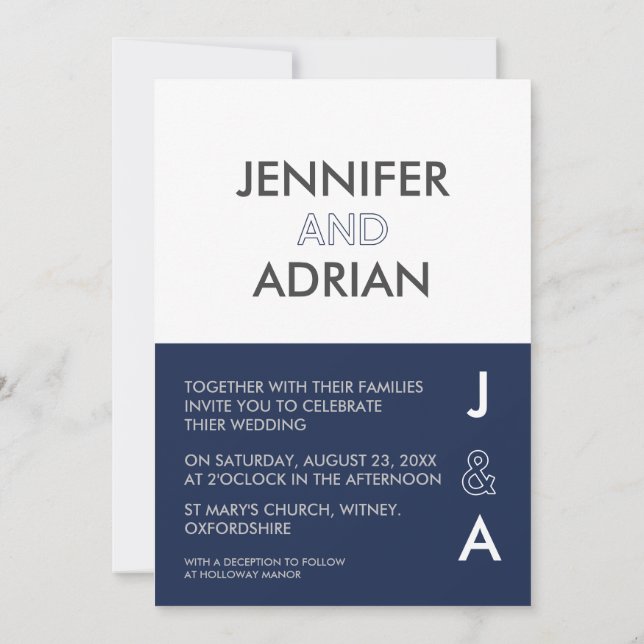 Convite de Casamento Minimalista (Verso)