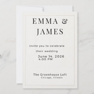 Convite de Casamento Minimalista
