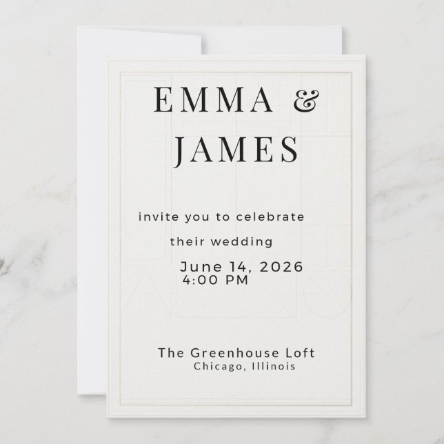 Convite de Casamento Minimalista (Frente)
