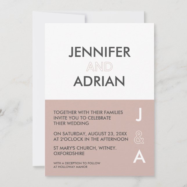 Convite de Casamento Minimalista (Verso)