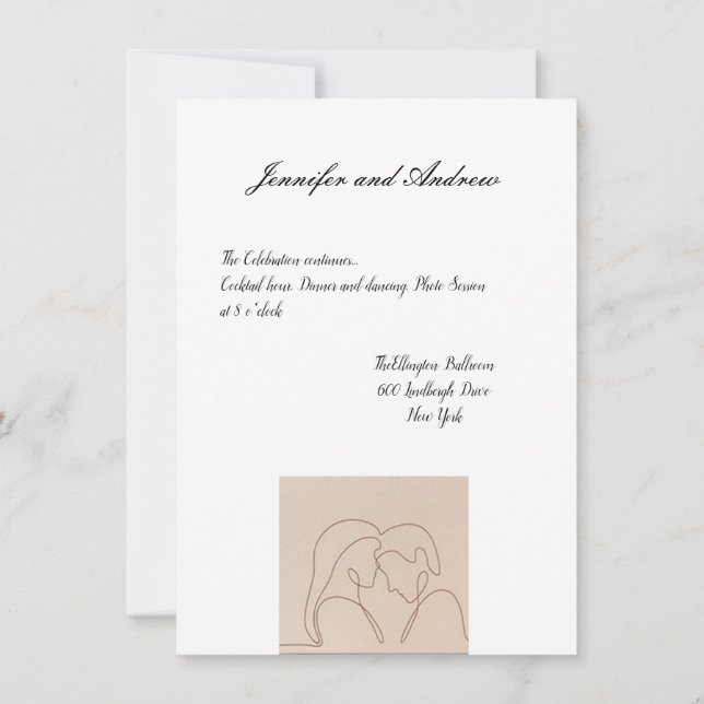 Convite de Casamento Minimalista (Verso)
