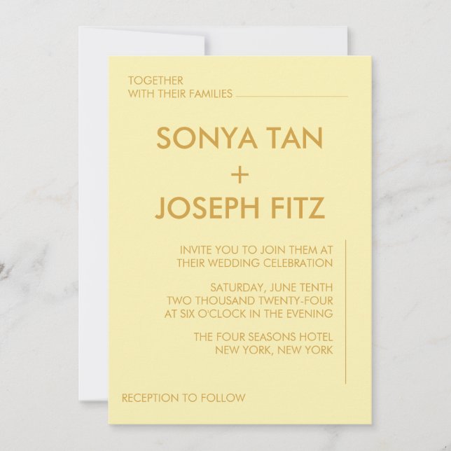 Convite de Casamento Minimalista (Frente)