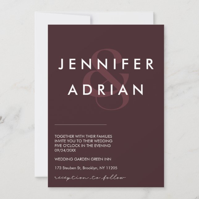 Convite de Casamento Minimalista (Verso)
