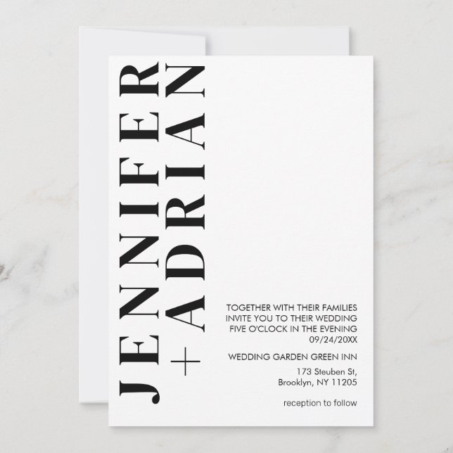 Convite de Casamento Minimalista (Verso)