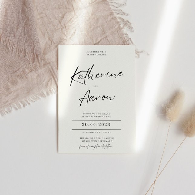 Convite de Casamento Minimalista (Criador carregado)