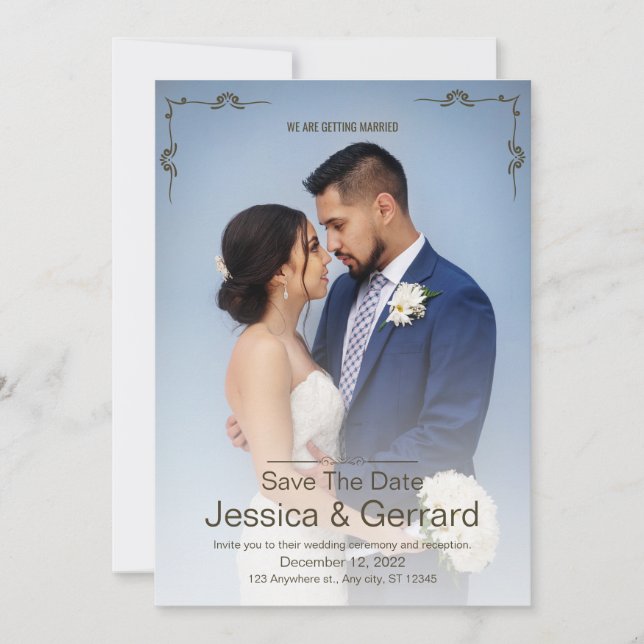 Convite de casamento minimalista (Frente)