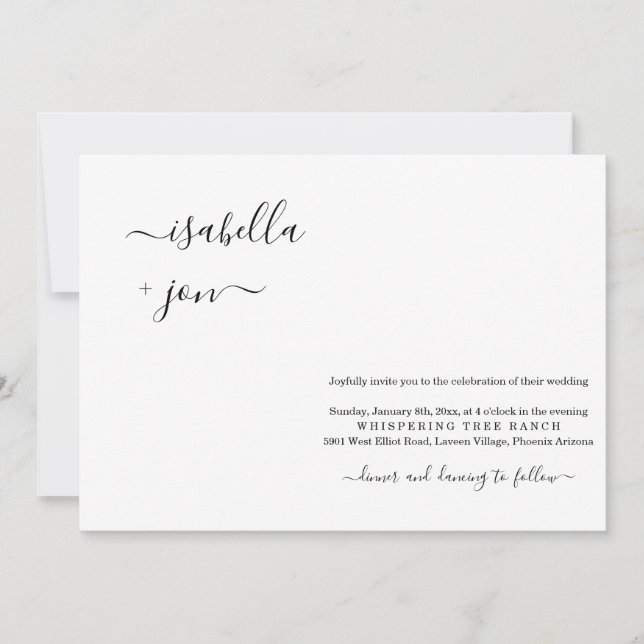 Convite de Casamento Minimalista (Frente)