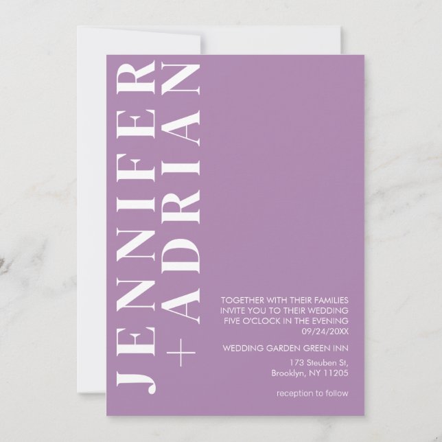 Convite de Casamento Minimalista (Verso)