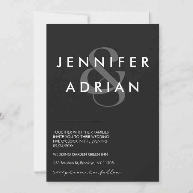 Convite de Casamento Minimalista (Verso)