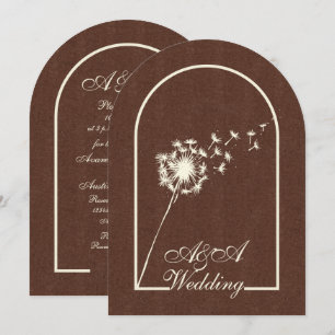 Convite de Casamento Minimalista Arco Marrom Escur