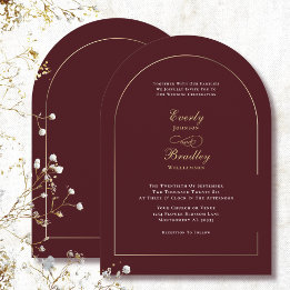 Convite de Casamento Minimalista Arco Vermelho Esc