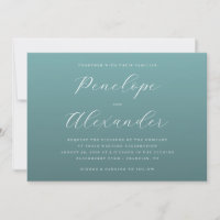 Convite de Casamento Minimalista Azul-Elegante