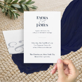 Convite de Casamento Minimalista Azul Marinho | Có