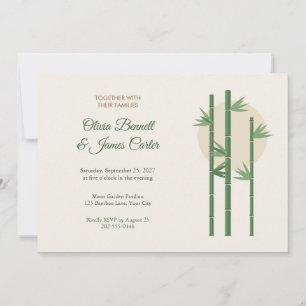 Convite de Casamento Minimalista Bambu e Lua