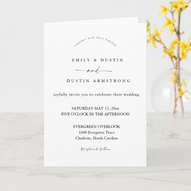 Convite de Casamento Minimalista Boho (Flor Amarela)