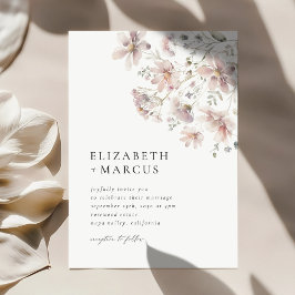 Convite de Casamento Minimalista Boho com Flor Sil