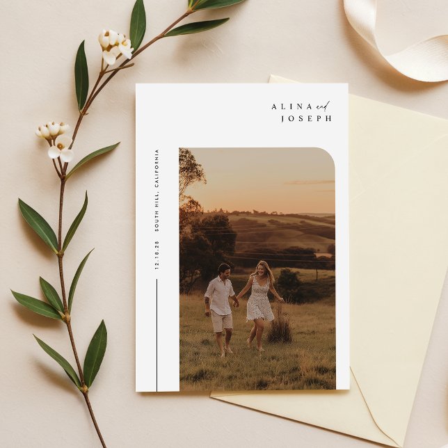 Convite de Casamento Minimalista Boho Moderno (Criador carregado)