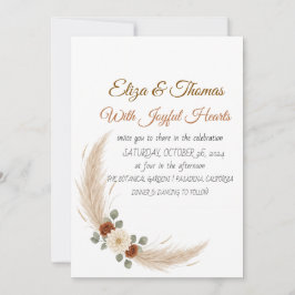 Convite de Casamento Minimalista Boho Rústico Lara